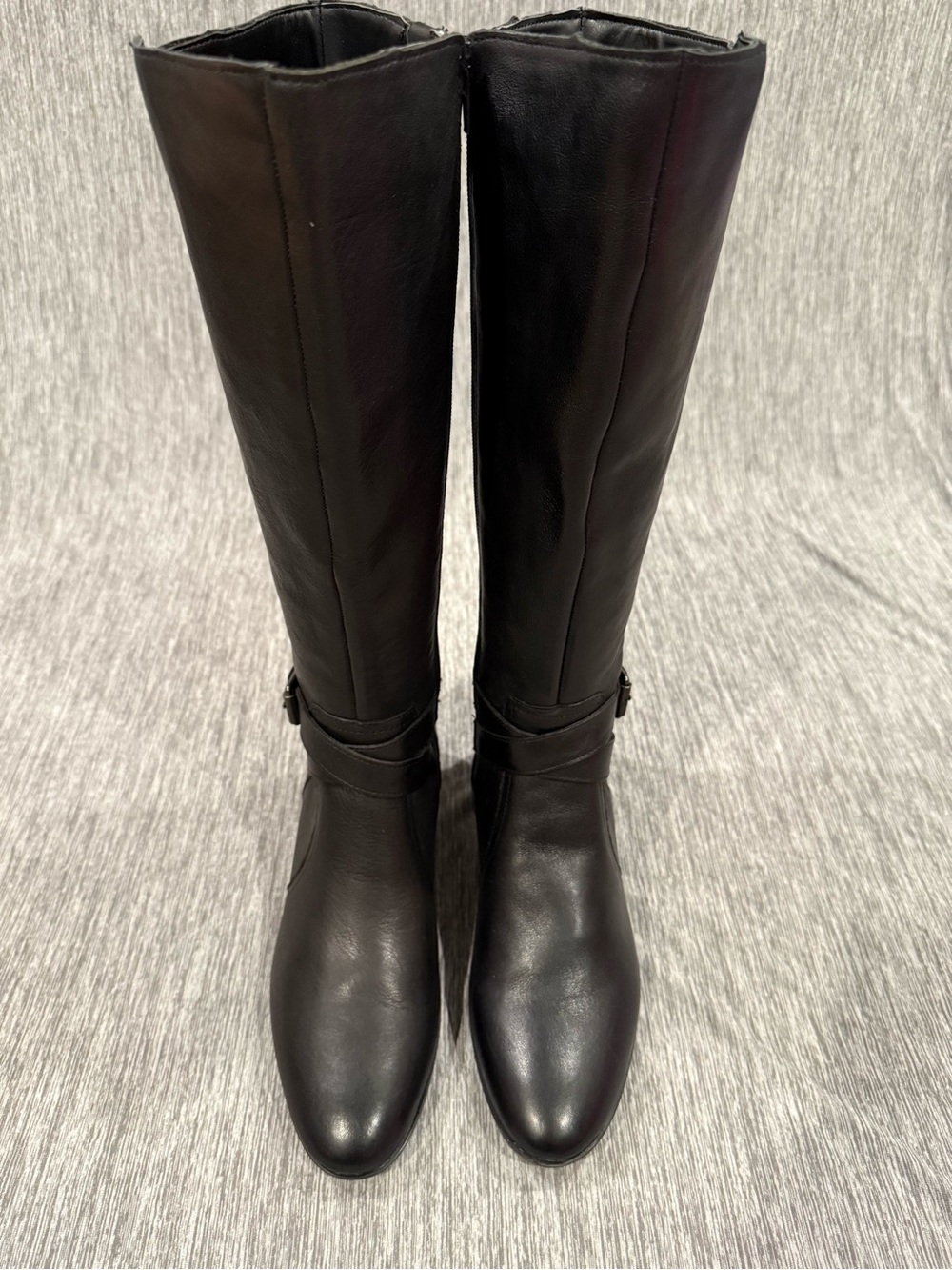 Naturalizer Rena Black Riding Boots with Buckle - Picture 2 of 7